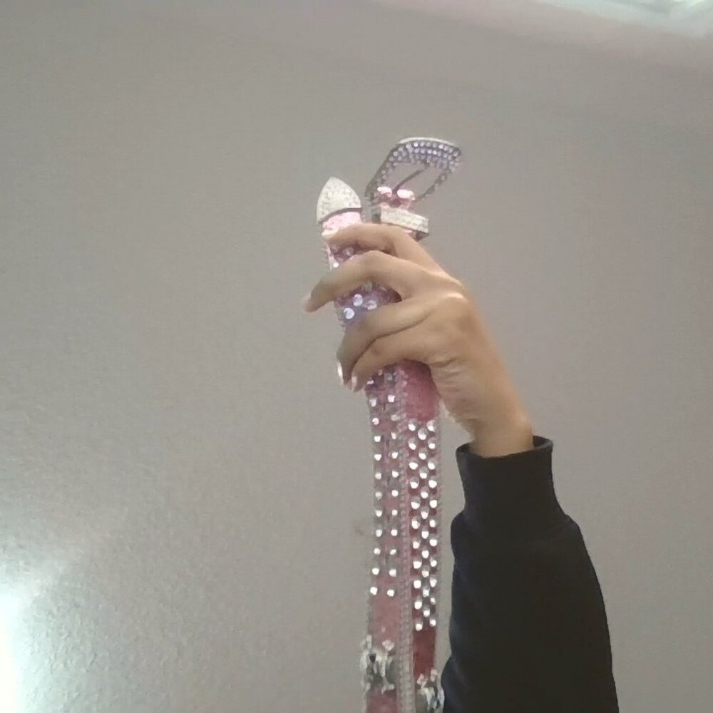 Silver and Pink Rhinestone Belt - Picture 4 of 5